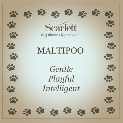 Maltipoo Silver Dog Charm Scarlett Jewellery