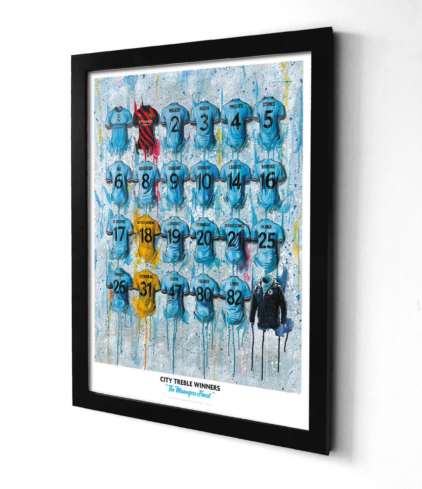 Man City Treble Winners A2 Print – City Shirt Wall Art