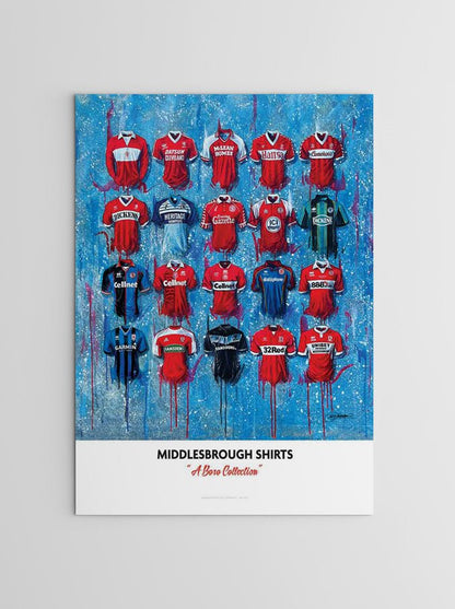 Middlesbrough FC Shirts - A2 Signed Limited Edition Prints