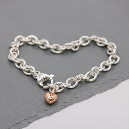 Mini Lifetime Rose Gold Heart Charm Bracelet Scarlett Jewellery