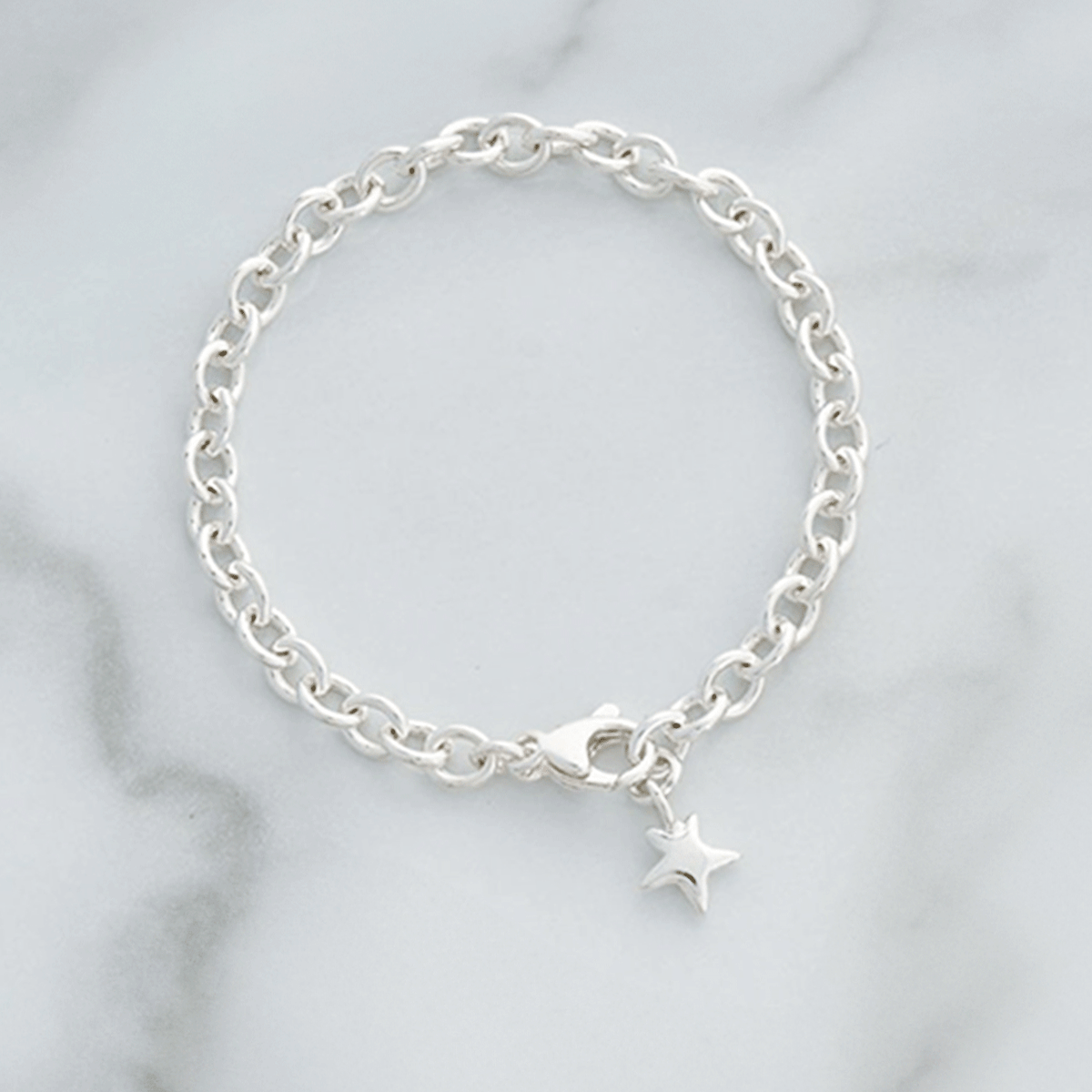 Mini Lifetime Silver Star Charm Bracelet