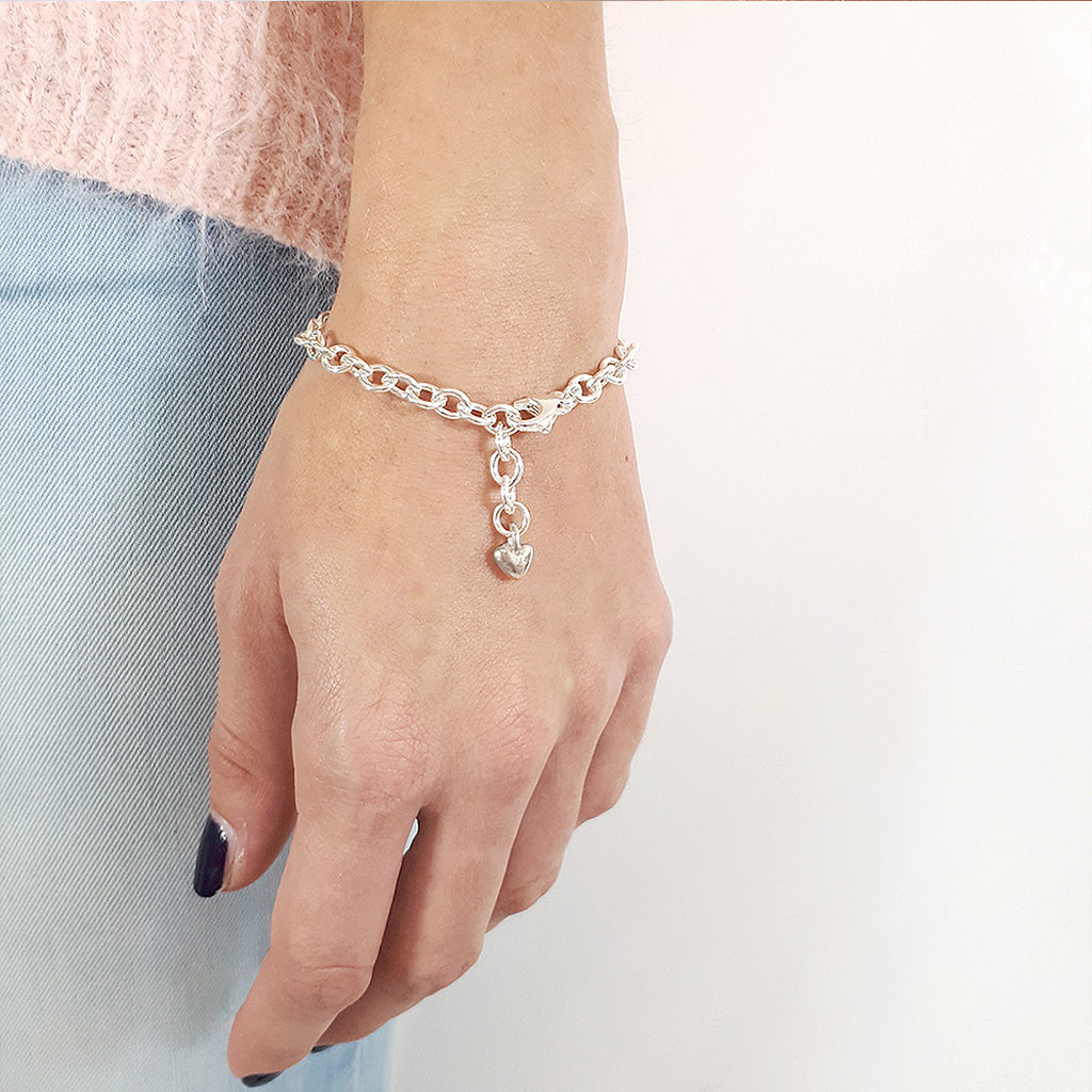 Mini Lifetime Silver Heart Charm Bracelet Scarlett Jewellery