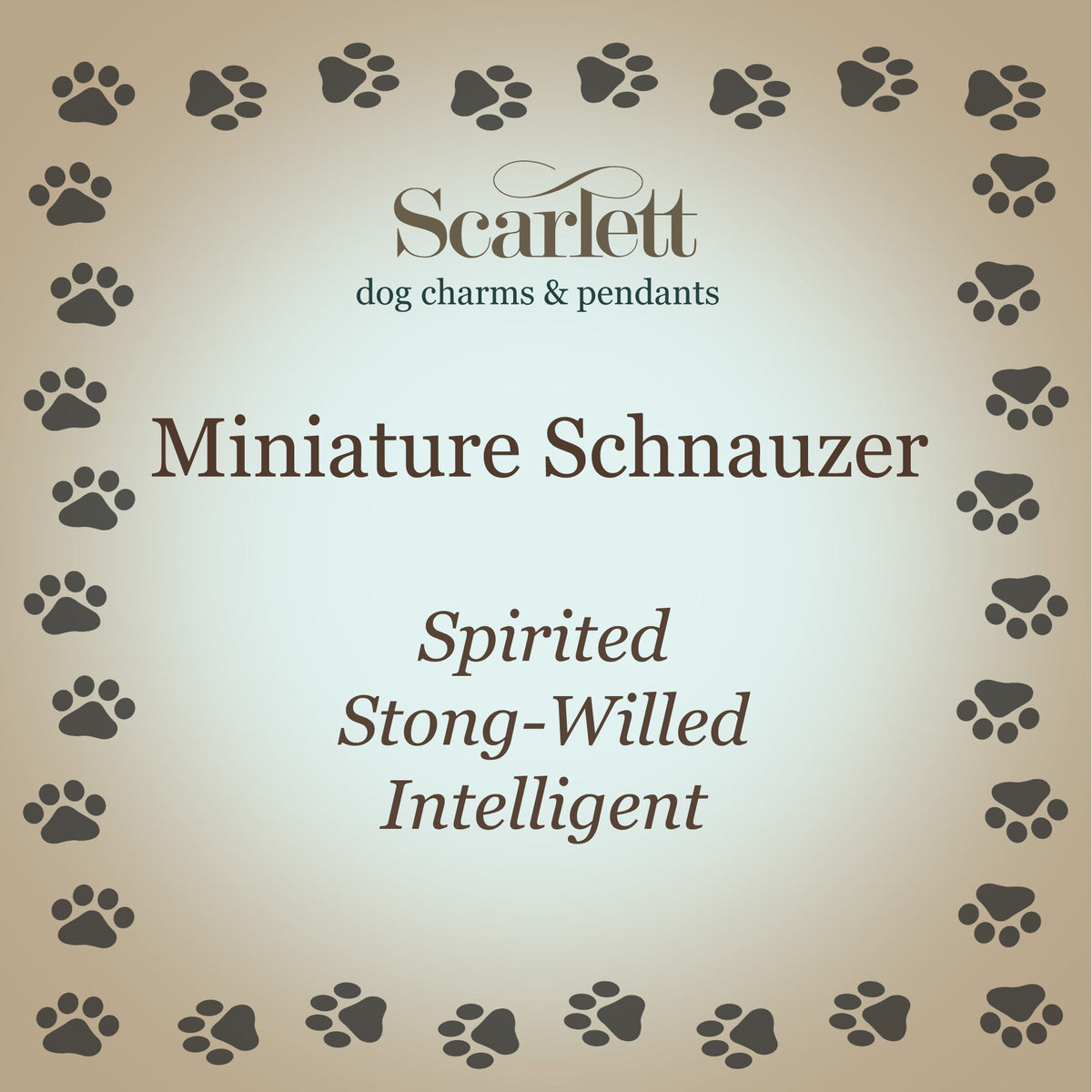 Miniature Schnauzer Silver Dog Charm Scarlett Jewellery