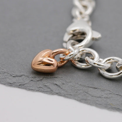 Mini Lifetime Rose Gold Heart Charm Bracelet Scarlett Jewellery