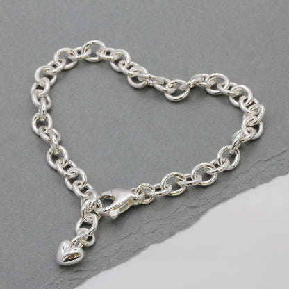 Mini Lifetime Silver Heart Charm Bracelet Scarlett Jewellery