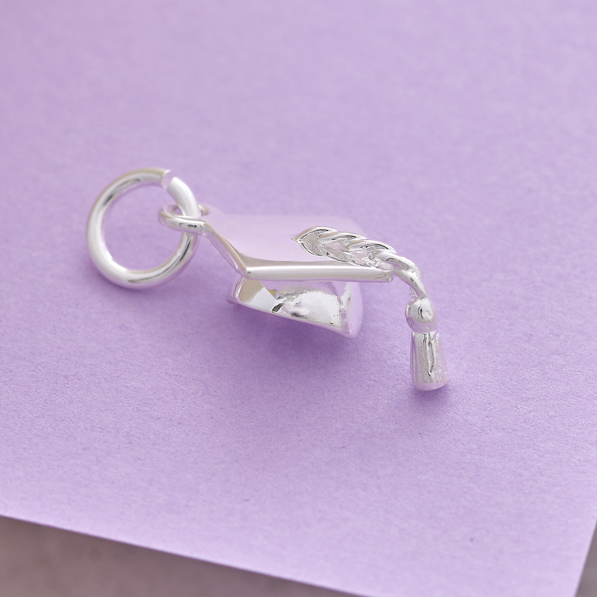Mortar Board Graduation Cap Personalised Silver Charm Scarlett Jewellery