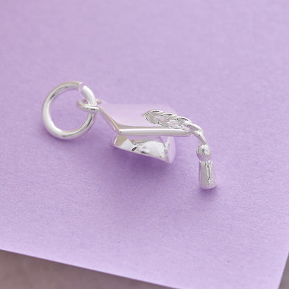 Mortar Board Graduation Cap Personalised Silver Charm Scarlett Jewellery