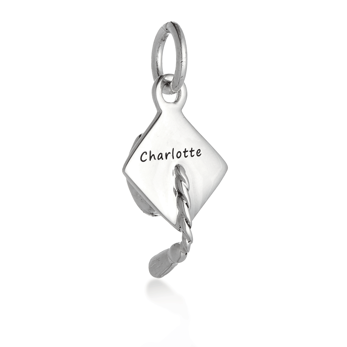 Mortar Board Graduation Cap Personalised Silver Charm Scarlett Jewellery