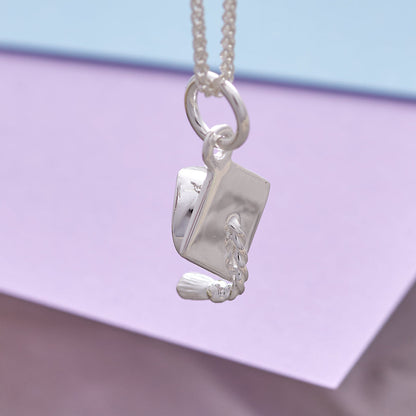 Mortar Board Graduation Cap Personalised Silver Charm Scarlett Jewellery