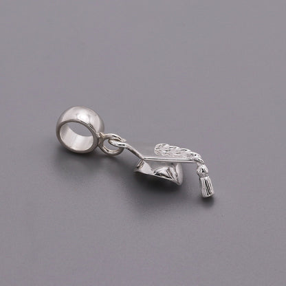 Mortar Board Graduation Cap Personalised Silver Charm Scarlett Jewellery