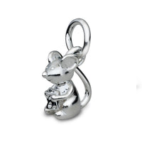 Silver mouse charm with detailed texture and intricate design by Scarlett Jewellery.