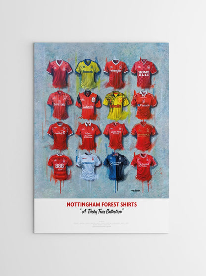 Nottingham Forest FC Shirts - A2 Signed Limited Edition Prints