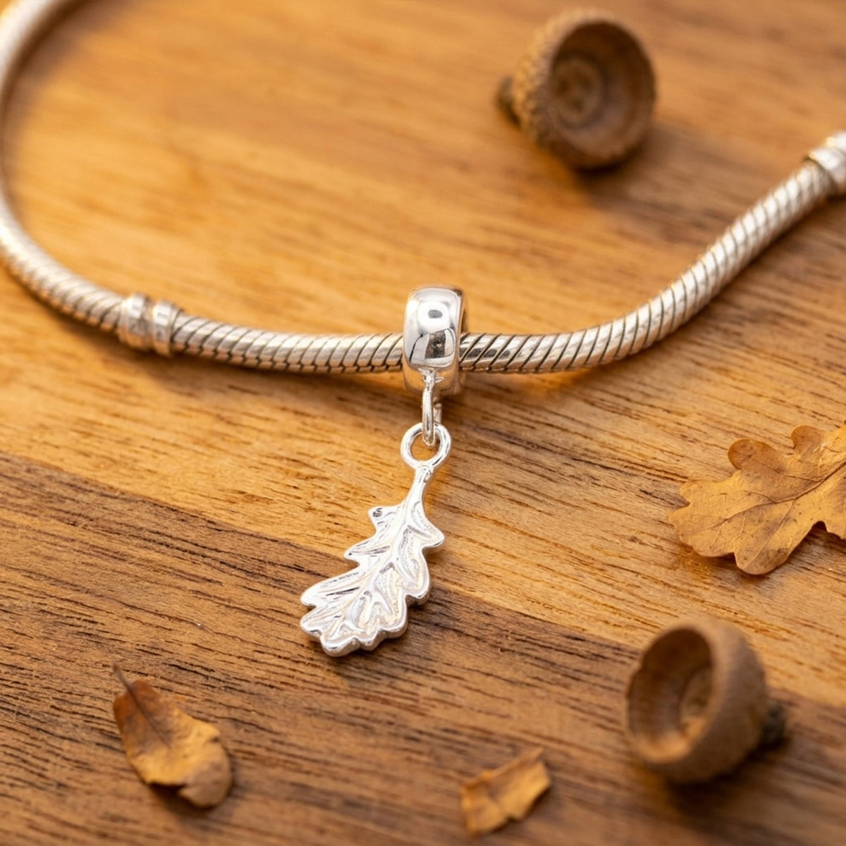 Oak Leaf Silver Charm Scarlett Jewellery
