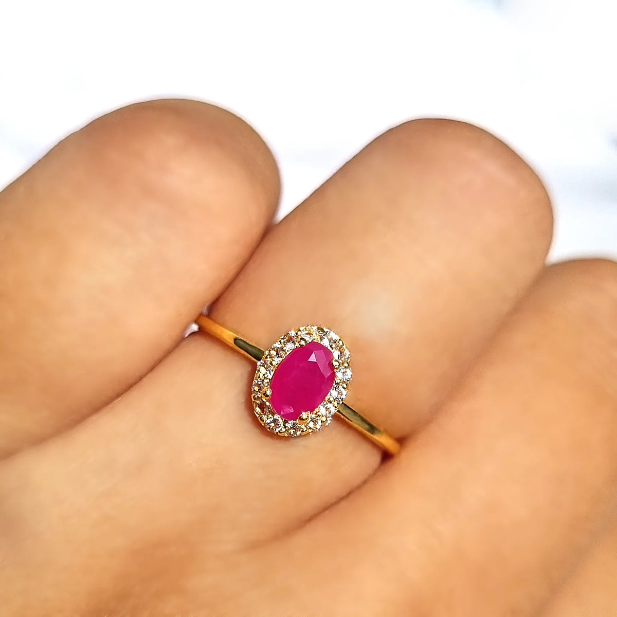 Ruby Ring in 18k Gold Vermeil - SJR London Timepiece