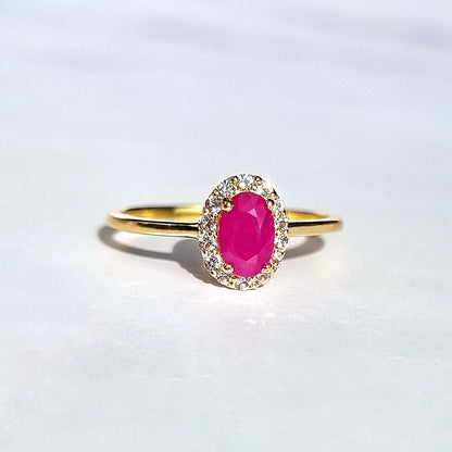 Ruby Ring in 18k Gold Vermeil - SJR London Timepiece