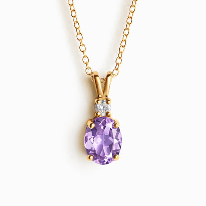 Lavender Amethyst Pendant Necklace in 18k Gold Vermeil - SJR London Timepiece