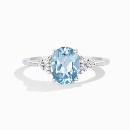 Sky Blue Topaz Ring in Sterling Silver - SJR London Timepiece
