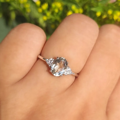 Green Amethyst Ring in Sterling Silver - SJR London Timepiece