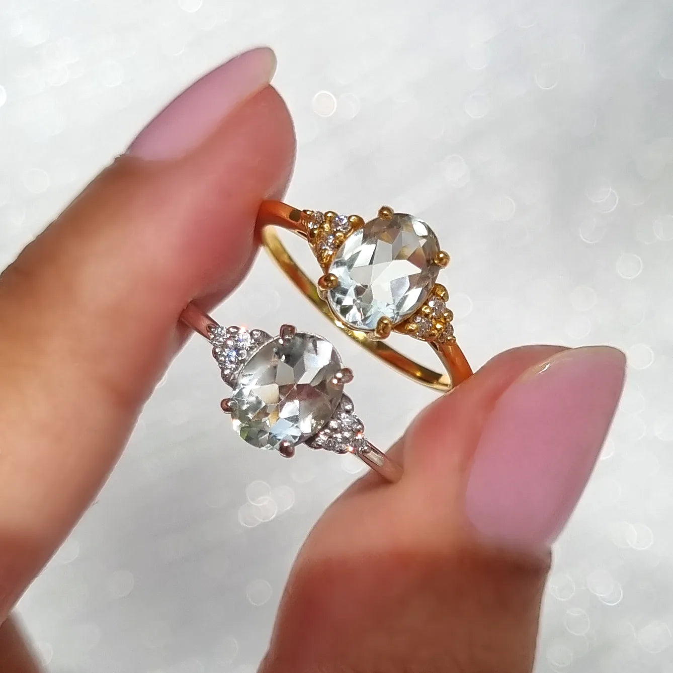 Green Amethyst Ring in Sterling Silver - SJR London Timepiece