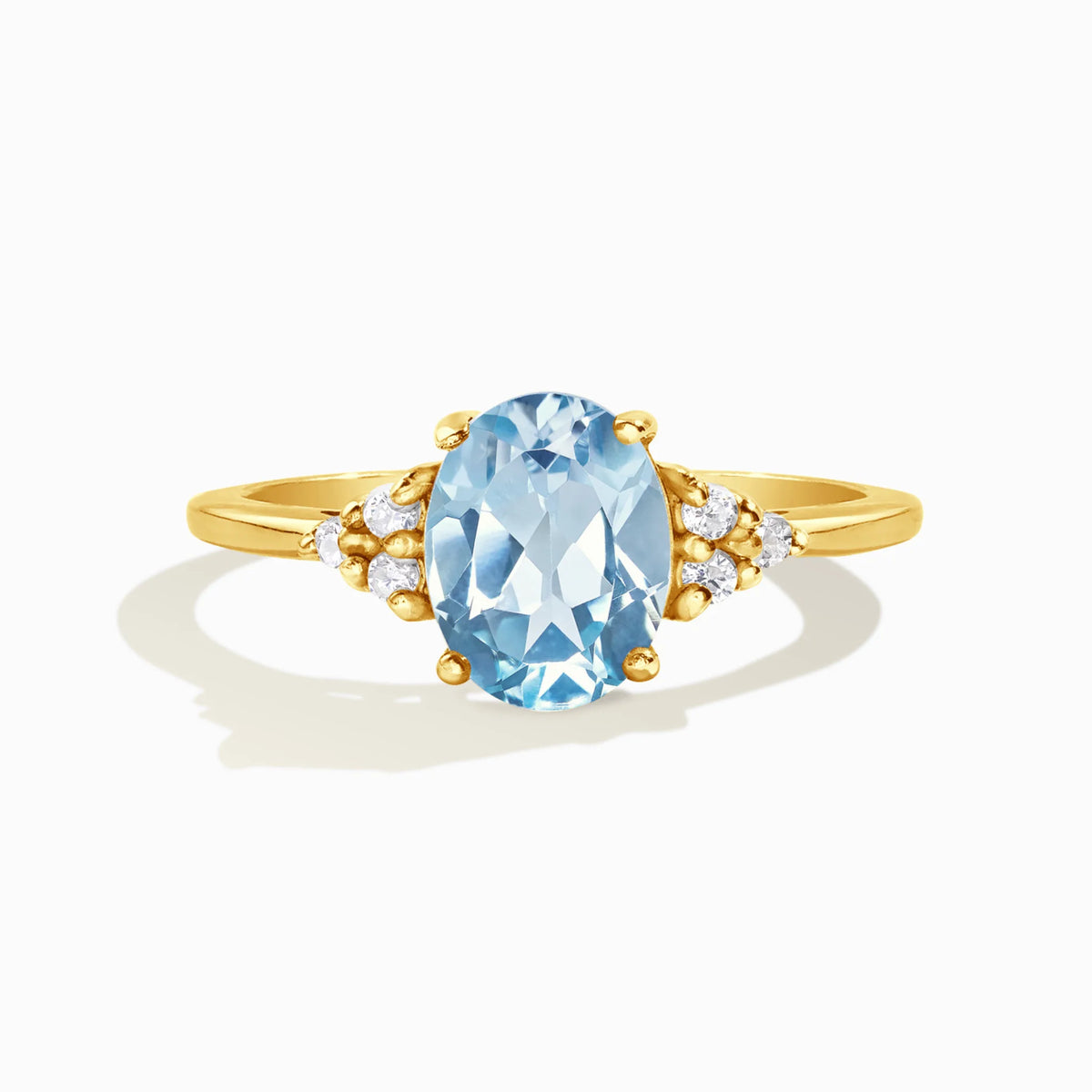 Sky Blue Topaz Ring in 18k Gold Vermeil - SJR London Timepiece