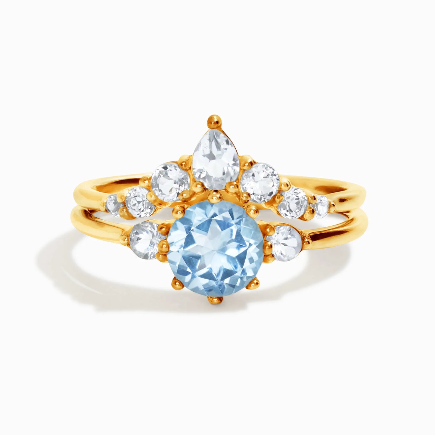 Selene Blue Topaz Ring Set in 18k Gold Vermeil - SJR London Timepiece