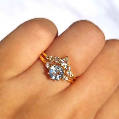 Selene Blue Topaz Ring Set in 18k Gold Vermeil - SJR London Timepiece