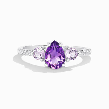 Amethyst and Lavender Amethyst Ring in Sterling Silver - SJR London Timepiece