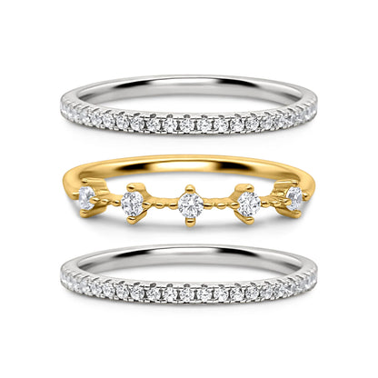 Celeste Stacking Ring Set (Silver & Gold) - SJR London Timepiece