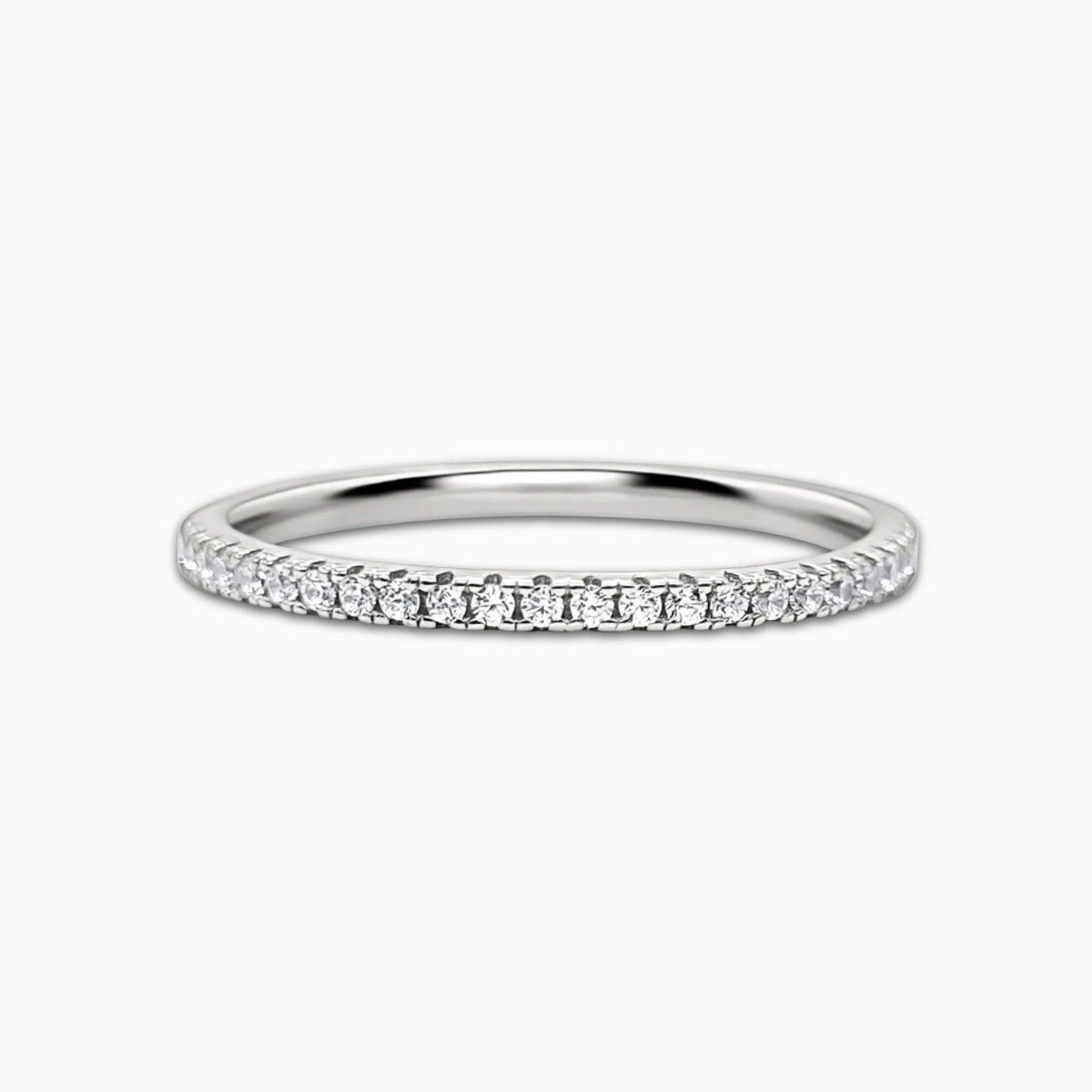 Thin Full Eternity Ring (1.2 mm) in Sterling Silver - SJR London Timepiece