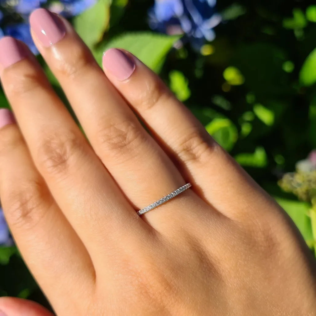 Thin Full Eternity Ring (1.2 mm) in Sterling Silver - SJR London Timepiece