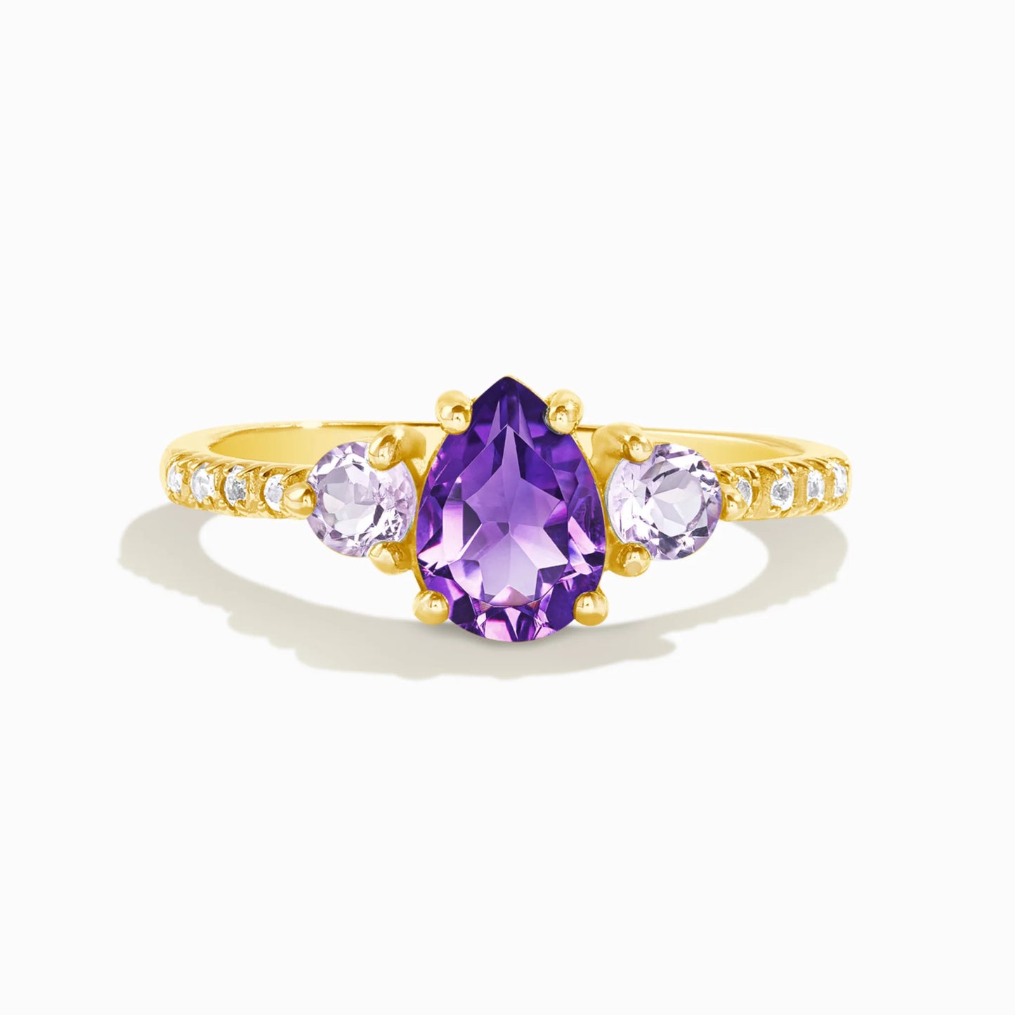 Amethyst and Lavender Amethyst Ring in 18k Gold Vermeil - SJR London Timepiece