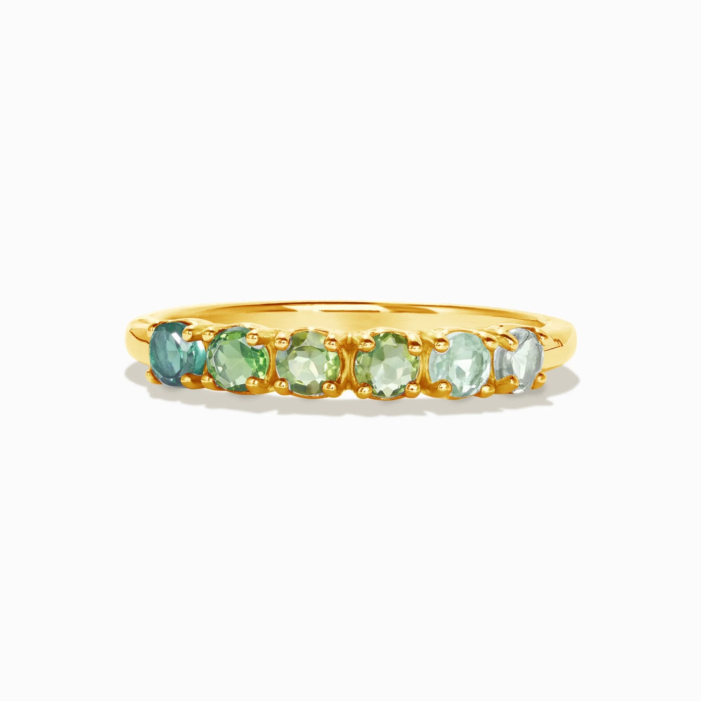Ombre Green Tourmaline Eternity Band in 18k Gold Vermeil - SJR London Timepiece