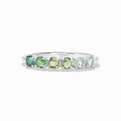 Ombre Green Tourmaline Eternity Band in Sterling Silver - SJR London Timepiece