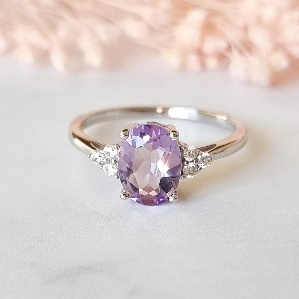 Lavender Amethyst Ring in Sterling Silver - SJR London Timepiece