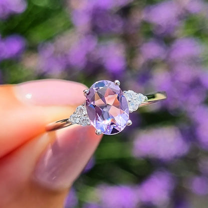 Lavender Amethyst Ring in Sterling Silver - SJR London Timepiece