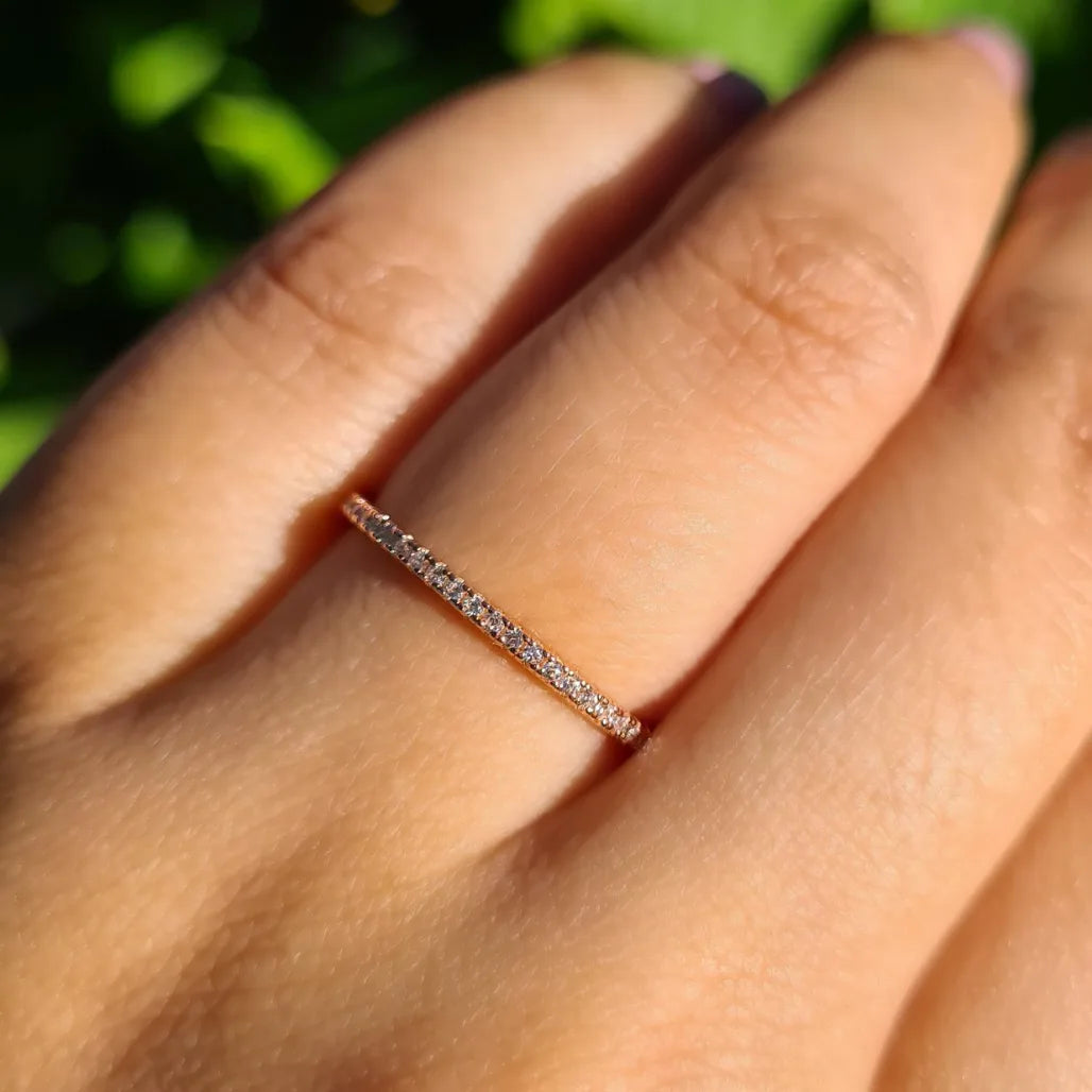 Thin Full Eternity Ring (1.2 mm) in Rose Gold - SJR London Timepiece