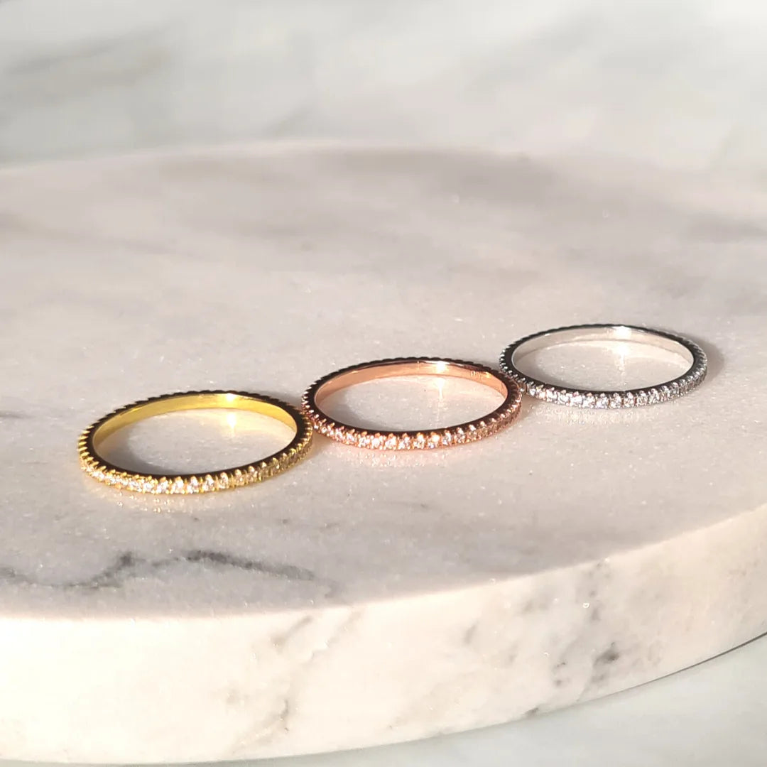 Thin Full Eternity Ring (1.2 mm) in Gold - SJR London Timepiece