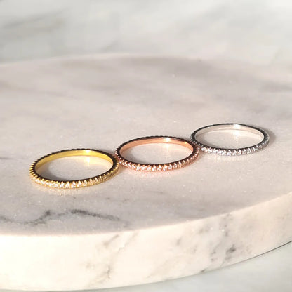 Thin Full Eternity Ring (1.2 mm) in Gold - SJR London Timepiece