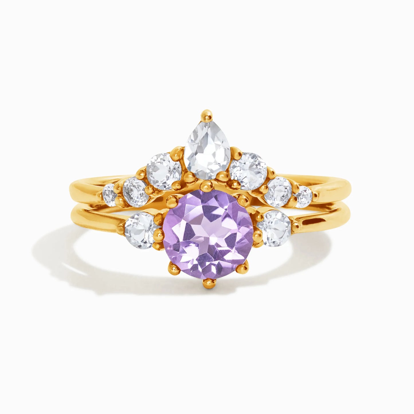 Selene Lavender Amethyst Ring Set in 18k Gold Vermeil - SJR London Timepiece