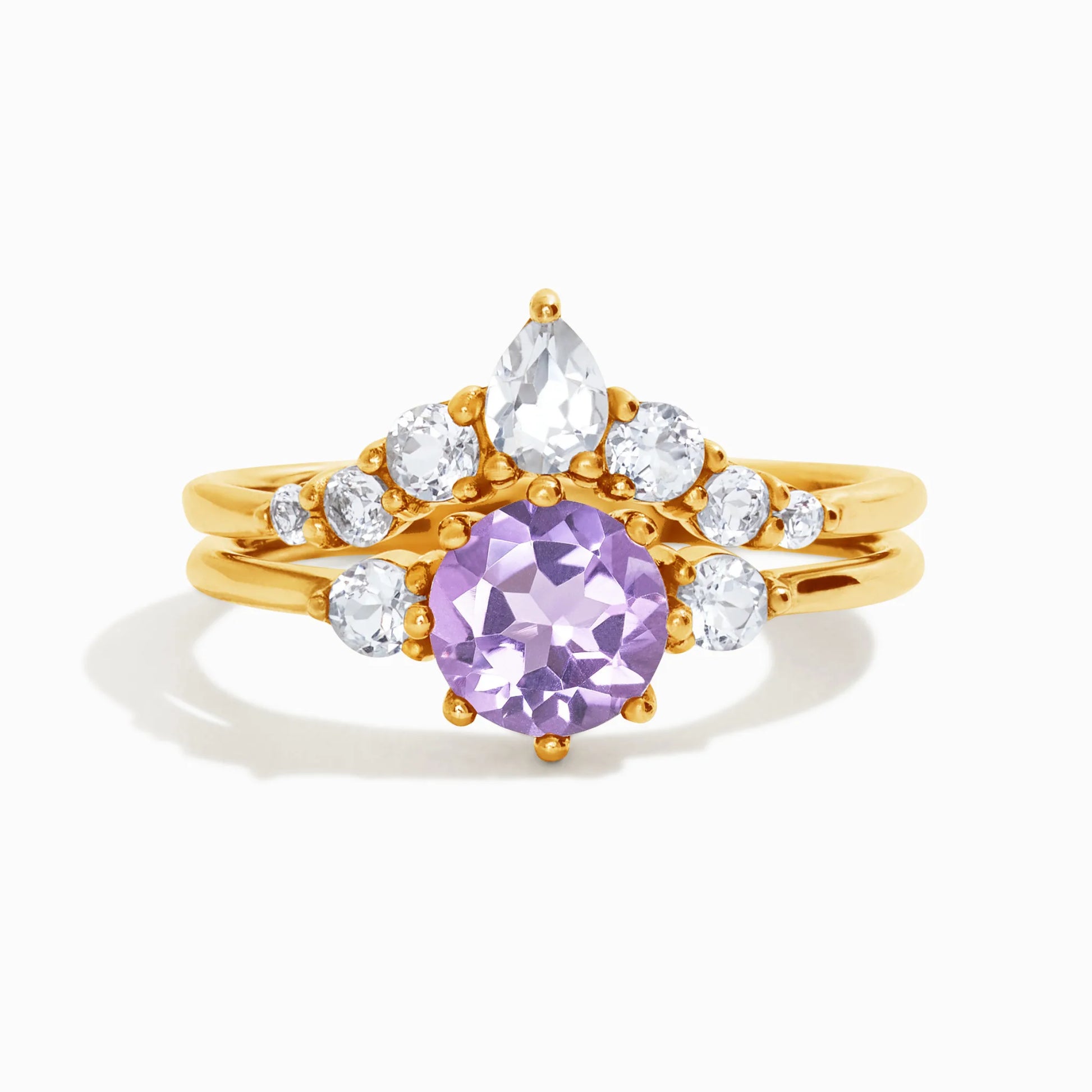 Selene Lavender Amethyst Ring Set in 18k Gold Vermeil - SJR London Timepiece
