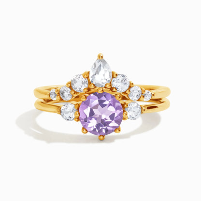 Selene Lavender Amethyst Ring Set in 18k Gold Vermeil - SJR London Timepiece