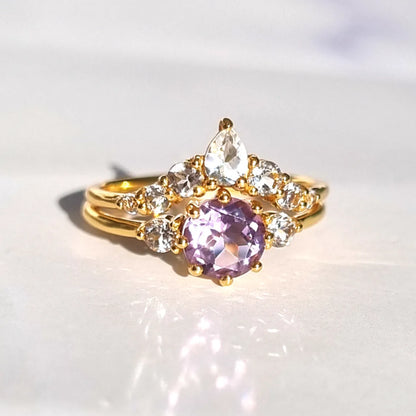 Selene Lavender Amethyst Ring Set in 18k Gold Vermeil - SJR London Timepiece