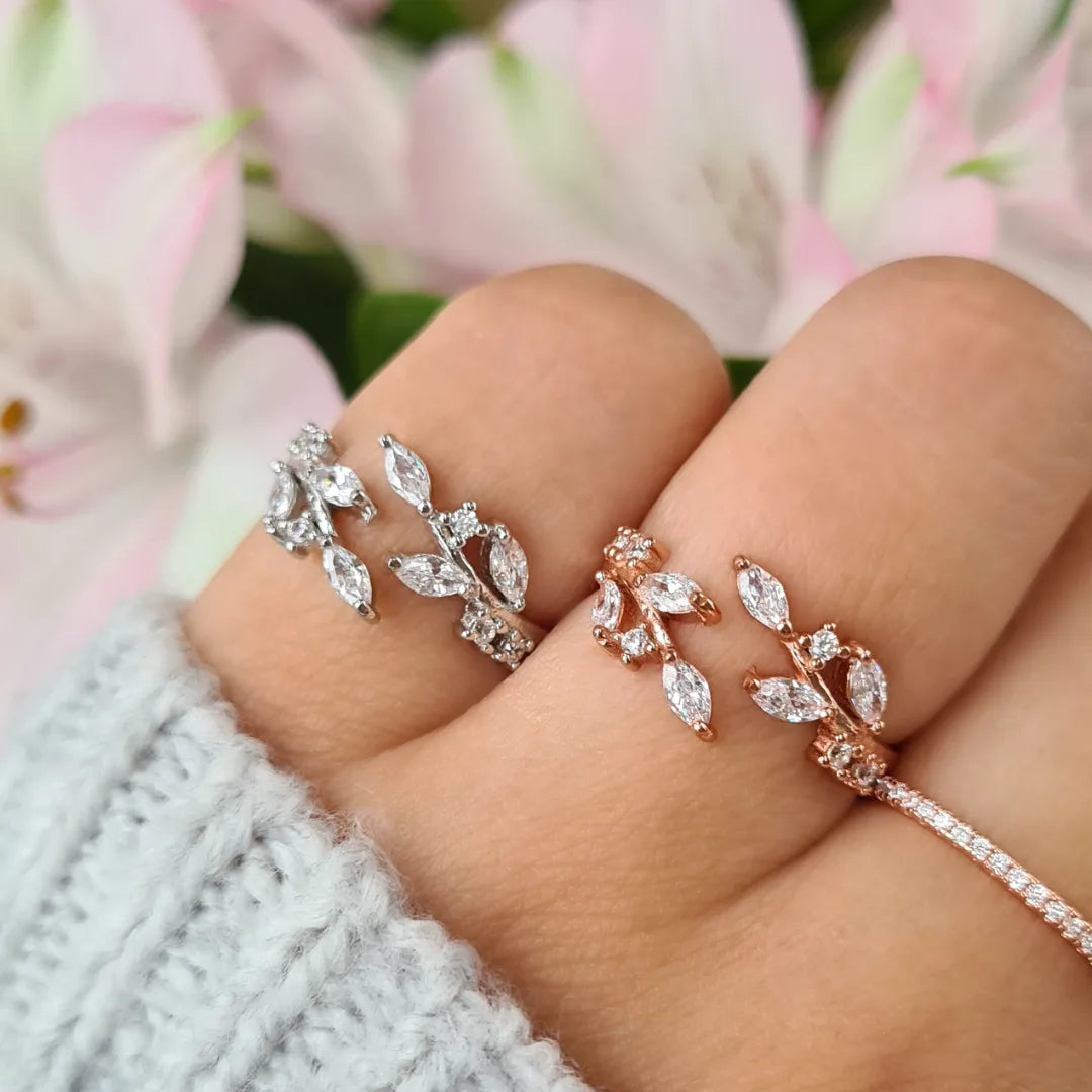 Adjustable Leaf Ring in Rose Gold - SJR London Timepiece
