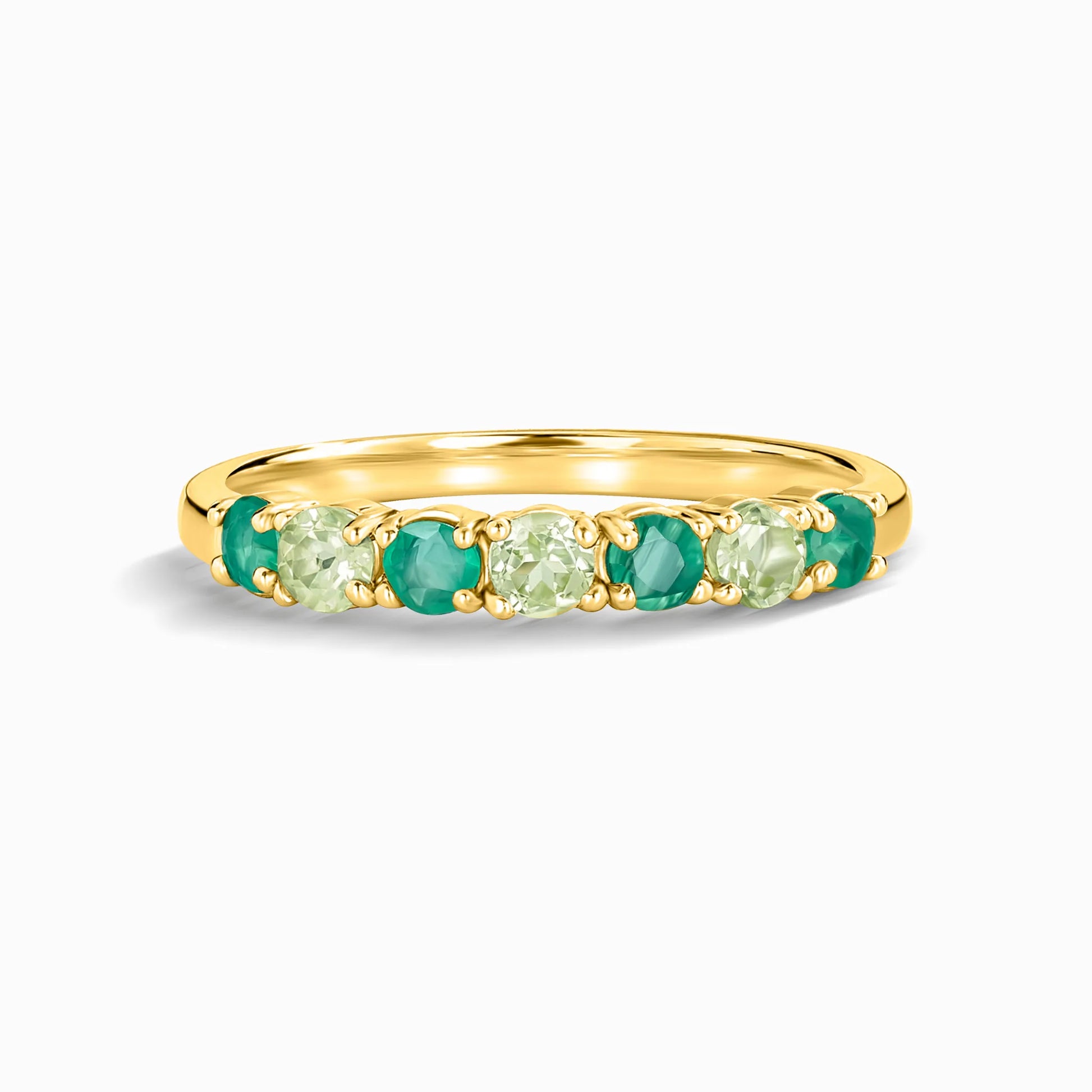 Emerald & Peridot Half Eternity Band in 18K Gold Vermeil - SJR London Timepiece
