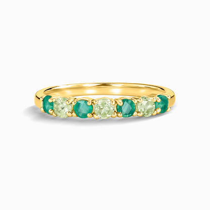 Emerald & Peridot Half Eternity Band in 18K Gold Vermeil - SJR London Timepiece