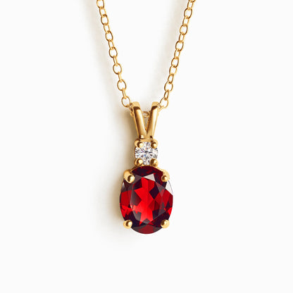 Garnet Pendant Necklace in 18k Gold Vermeil - SJR London Timepiece