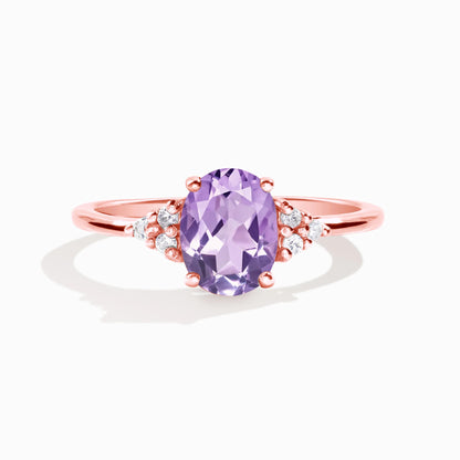 Lavender Amethyst Ring in 18k Rose Gold Vermeil - SJR London Timepiece