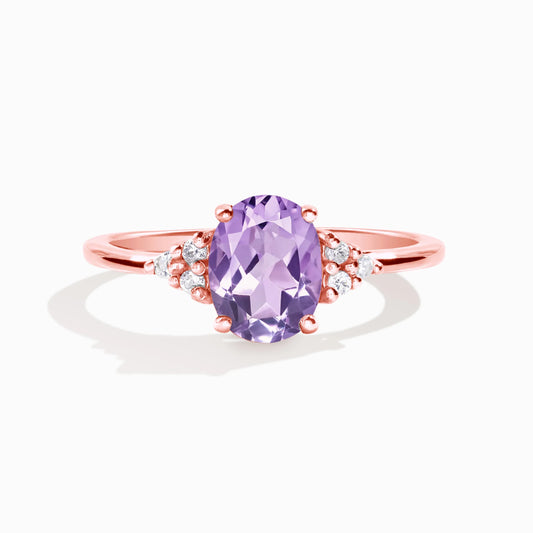 Lavender Amethyst Ring in 18k Rose Gold Vermeil - SJR London Timepiece