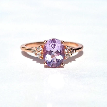 Lavender Amethyst Ring in 18k Rose Gold Vermeil - SJR London Timepiece