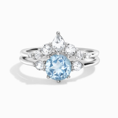 Selene Blue Topaz Ring Set in Sterling Silver - SJR London Timepiece